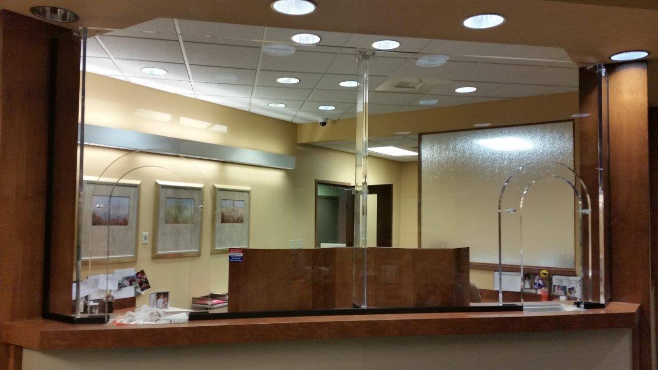 Clark Energy Arched Baffle Transaction Window