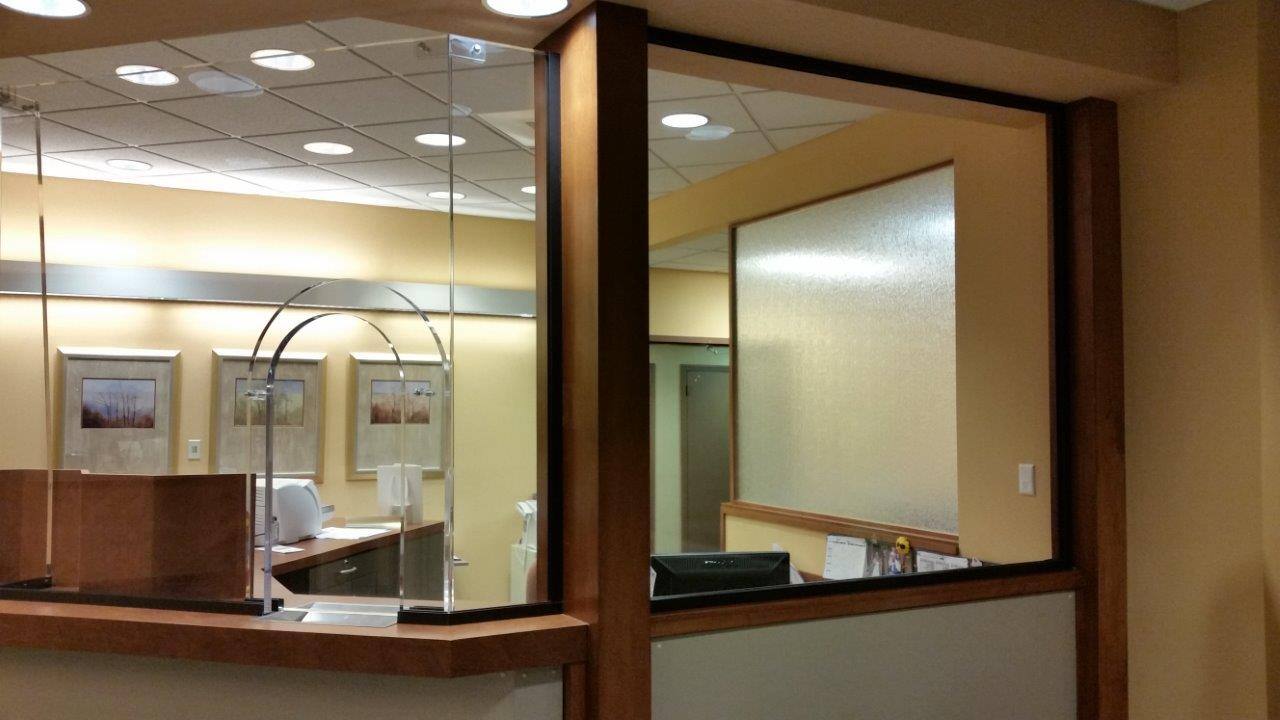 Clark Energy Arched Baffle Transaction Window