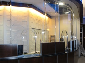 store front retail transaction window for reception area can be used as a solution to improve security for the Jewish community