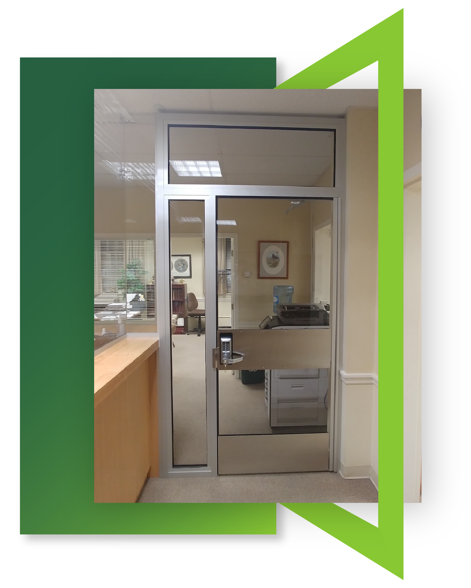 An example of an acrylic bulletproof door installed by Total Security Solutions